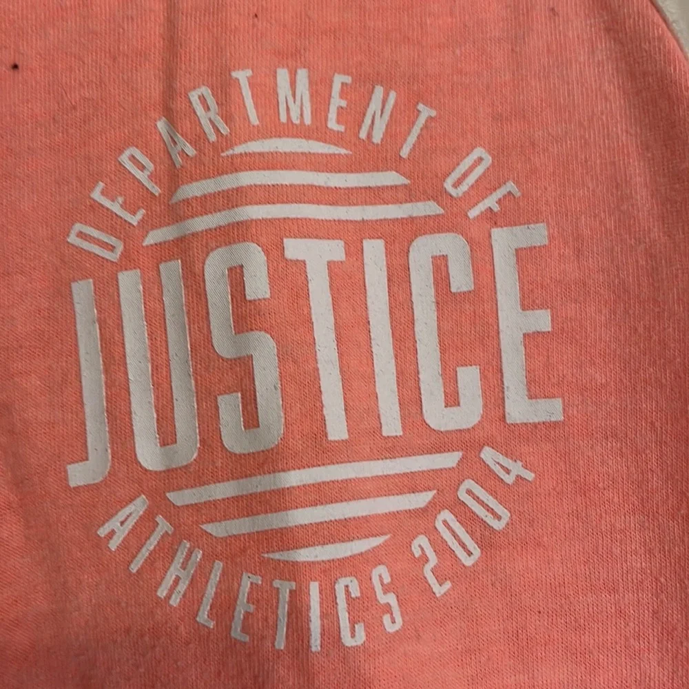 JUSTICE Department of Athletics Coral and White Tank Sz 14/16